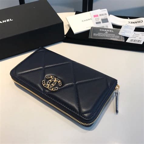 chanel long slim wallet|chanel zipped wallet.